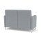 Lesro Siena Lounge Reception 2 Seat Tandem Seating No Center Arm, Brushed Steel, RS Fog Upholstery SN2101 - alternate 3